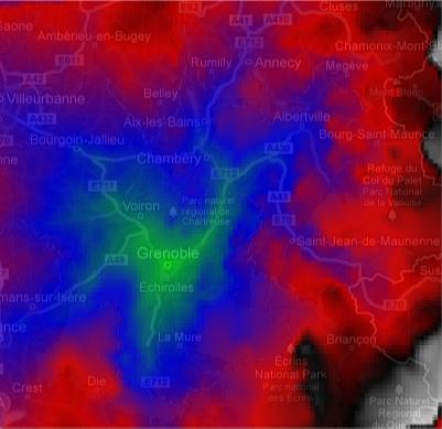isochrone from Grenoble